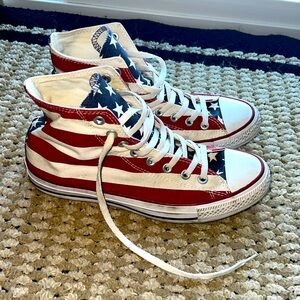 American Flag Print Converse All Star High Tops